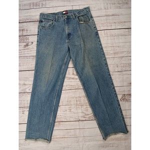 Vintage Tommy Hilfiger Jeans Men's 34x34 Straight Dark-Blue 100% Cotton